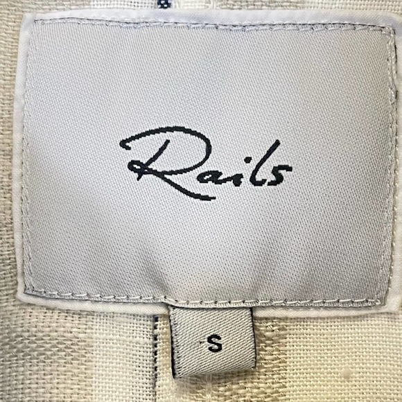 Rails Rowen Coco Striped Linen Blend Utility Short‎ Jacket Size Small - Picture 4 of 15